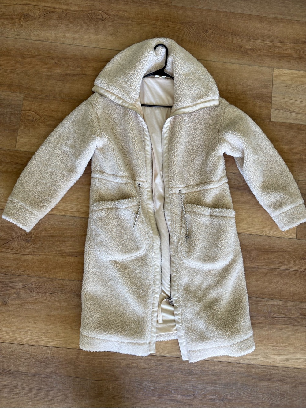 Varley Cream Sherpa Long Coat